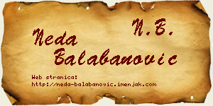 Neda Balabanović vizit kartica